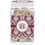 Maroon & White Dog Treat Jar (Personalized)