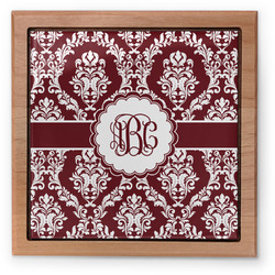 Maroon & White Pet Urn w/ Monogram