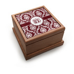 Maroon & White Pet Urn w/ Monogram