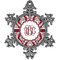 Maroon & White Vintage Snowflake Ornament (Personalized)