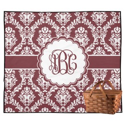 Maroon & White Outdoor Picnic Blanket (Personalized)