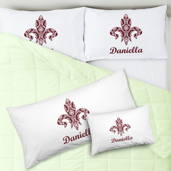 Maroon & White Pillow Cases - LIFESTYLE