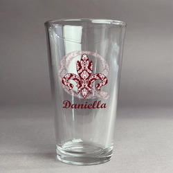 Maroon & White Pint Glass - Full Color Logo (Personalized)