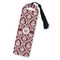 Maroon & White Plastic Bookmarks - Front