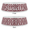 Maroon & White Plastic Pet Bowls - Large - APPROVAL