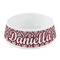 Maroon & White Plastic Dog Bowl - Small (Personalized)