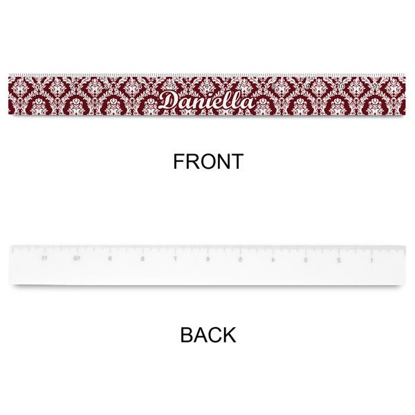 Maroon & White Plastic Ruler - 12" - APPROVAL