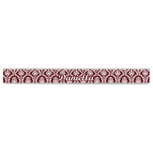 Maroon & White Plastic Ruler - 12" - FRONT