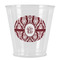Maroon & White Plastic Shot Glass (Personalized)