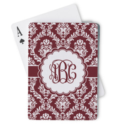 Maroon & White Playing Cards (Personalized)