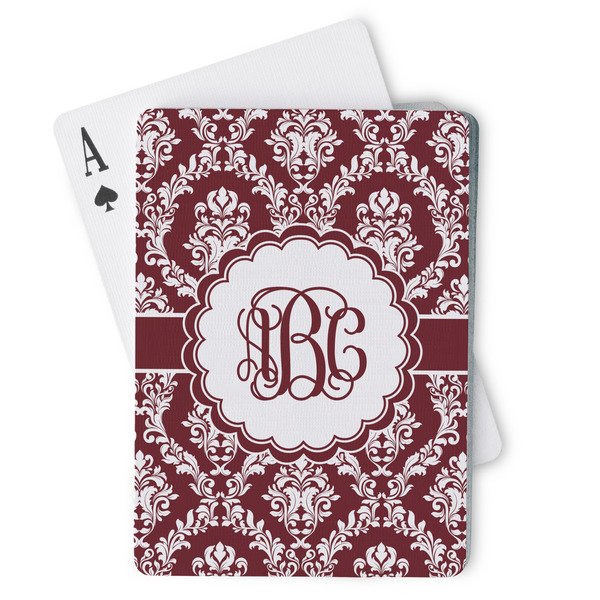Custom Maroon & White Playing Cards (Personalized)