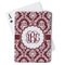 Maroon & White Playing Cards - Front View