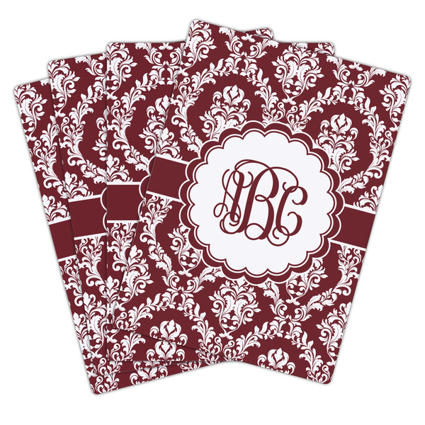 Maroon & White Playing Cards - Hand Back View