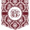 Maroon & White Iron On Faux Pocket (Personalized)