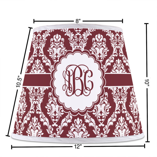 Maroon & White Poly Film Empire Lampshade - Dimensions
