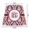 Maroon & White Poly Film Empire Lampshade - Dimensions