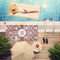 Maroon & White Pool Towel Lifestyle