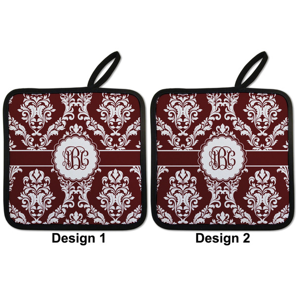Maroon & White Pot Holders - Set of 2 APPROVAL
