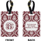 Maroon & White Rectangle Luggage Tag (Front + Back)