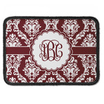 Maroon & White Iron On Rectangle Patch w/ Monogram