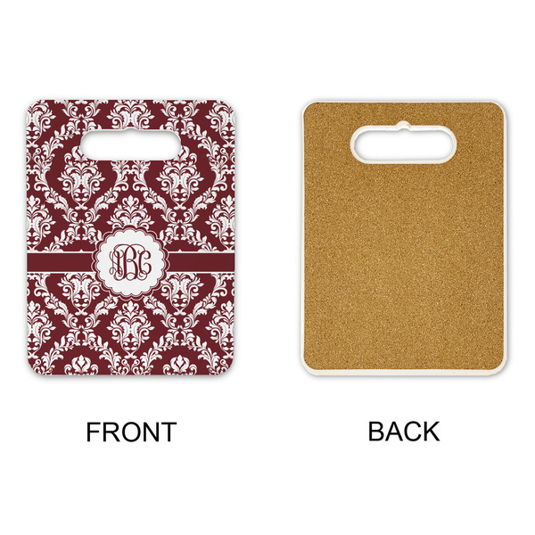 Maroon & White Rectangle Trivet with Handle - APPROVAL