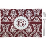 Maroon & White Glass Rectangular Appetizer / Dessert Plate (Personalized)