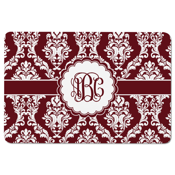 Maroon & White Rectangular Fridge Magnet - FRONT