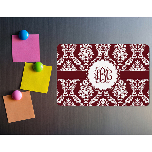 Maroon & White Rectangular Fridge Magnet - LIFESTYLE