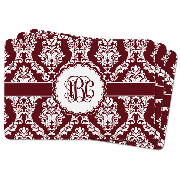 Maroon & White Rectangular Fridge Magnet - THREE