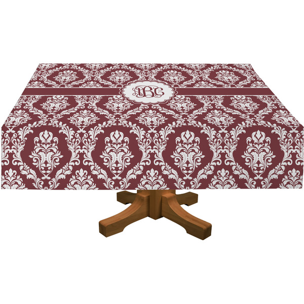 Maroon & White Rectangular Tablecloths (Personalized)