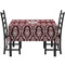 Maroon & White Rectangular Tablecloths - Side View