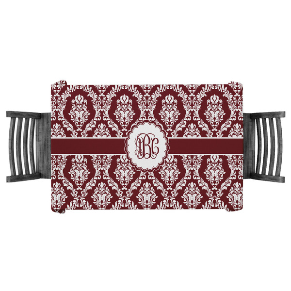 Custom Maroon & White Tablecloth - 58"x58" (Personalized)
