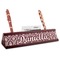 Maroon & White Red Mahogany Nameplates with Business Card Holder - Angle