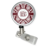 Maroon & White Retractable Badge Reel (Personalized)