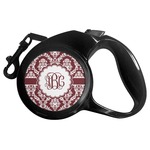 Maroon & White Retractable Dog Leash (Personalized)