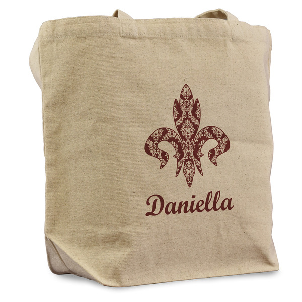 Custom Maroon & White Reusable Cotton Grocery Bag (Personalized)