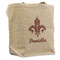Maroon & White Reusable Cotton Grocery Bag - Front View