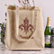 Maroon & White Reusable Cotton Grocery Bag - In Context