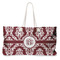 Maroon & White Large Tote Bag with Rope Handles (Personalized)