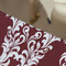 Maroon & White Large Rope Tote - Close Up View
