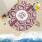 Maroon & White Round Beach Towel Lifestyle