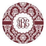 Maroon & White Round Decal - Large (Personalized)