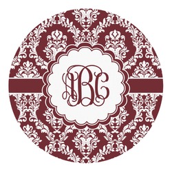 Maroon & White Round Decal (Personalized)