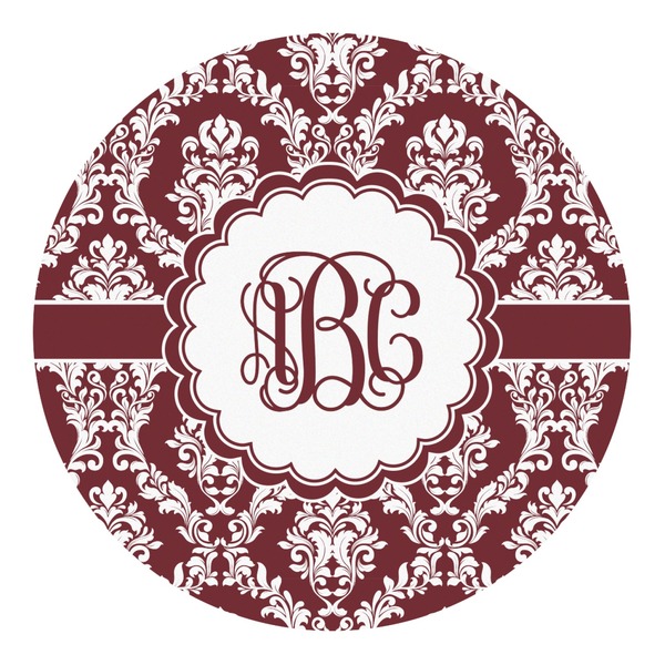 Custom Maroon & White Round Decal (Personalized)