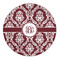 Maroon & White 5' Round Indoor Area Rug (Personalized)