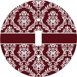 Maroon & White Round Light Switch Cover