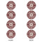 Maroon & White Round Linen Placemats - APPROVAL Set of 4 (double sided)