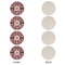 Maroon & White Round Linen Placemats - APPROVAL Set of 4 (single sided)
