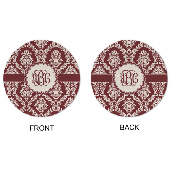 Maroon & White Round Linen Placemats - APPROVAL (double sided)