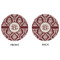 Maroon & White Round Linen Placemats - APPROVAL (double sided)